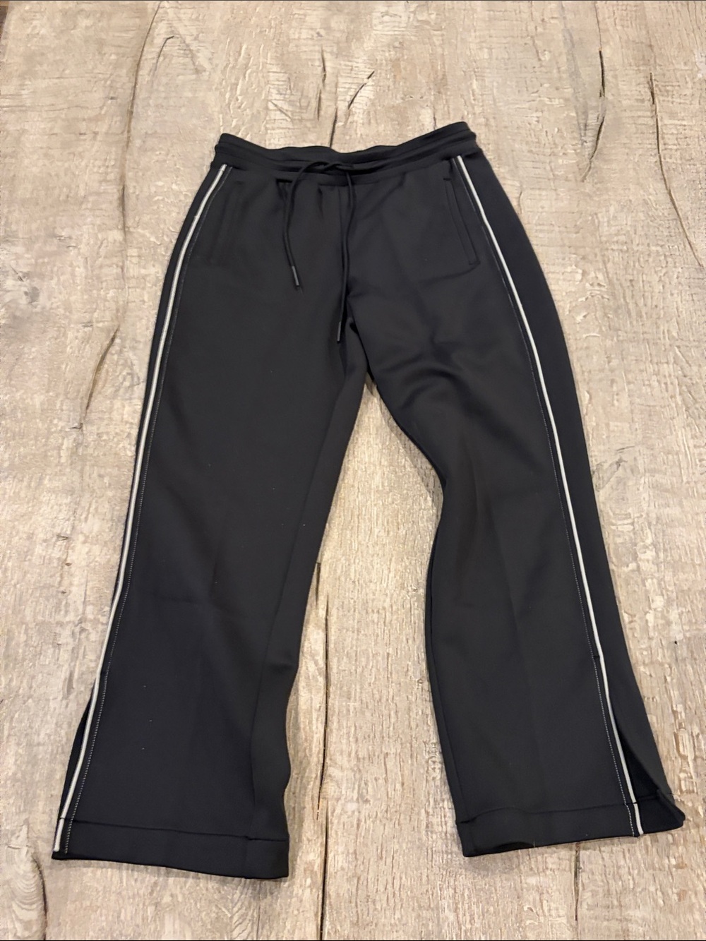 Zella Black Track Pants with White Side Piping